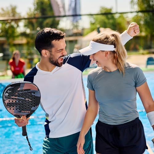 ianoni Padel Racket Carbon Fiber Surface with EVA Memory Flex Foam Core Paddle Tennis Racquets-Orange