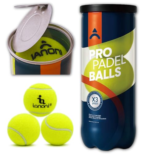 ianoni Padel Balls Natural Rubber with Great Flex Elasticity International Padel Federation Standards Compliant